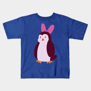 Pink Bow Penguin Kids T-Shirt
